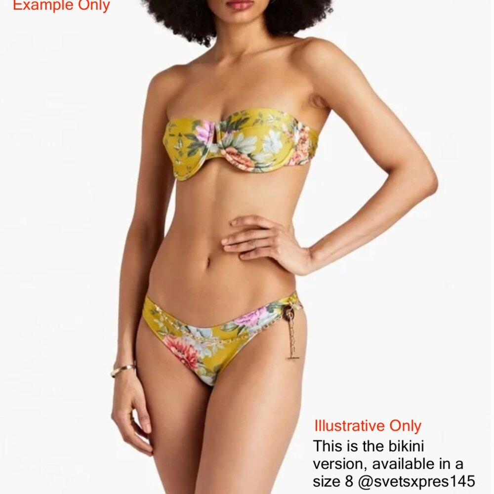 NWOT Zimmermann—Strapless 1-piece XS Yellow Floral - Picture 4 of 10